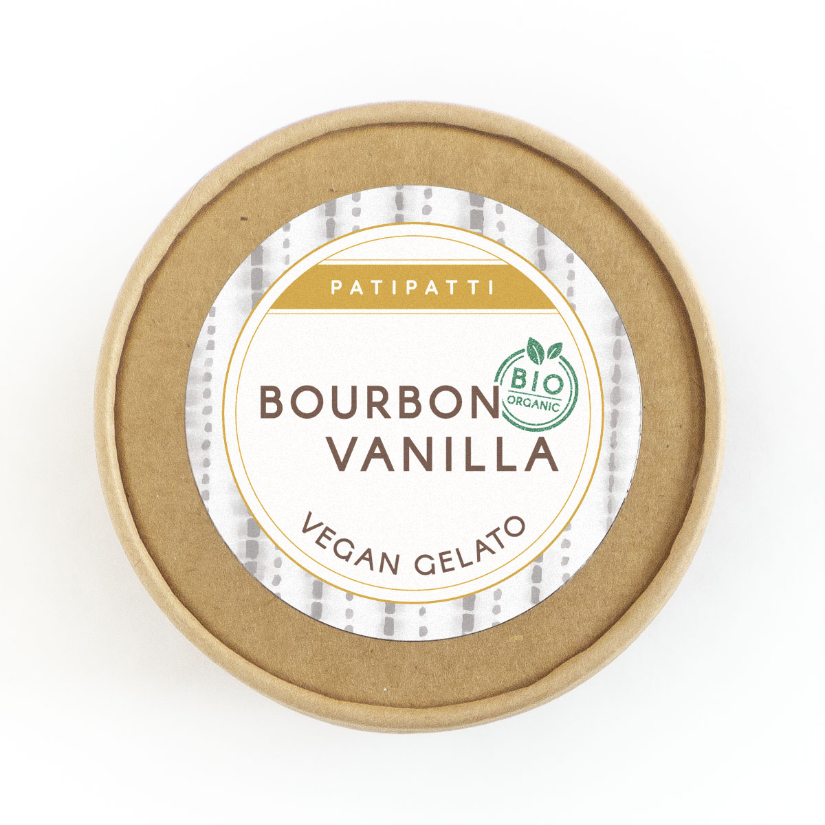 Patipatti Organic Vegan Bourbon Vanilla Gelato - Lid