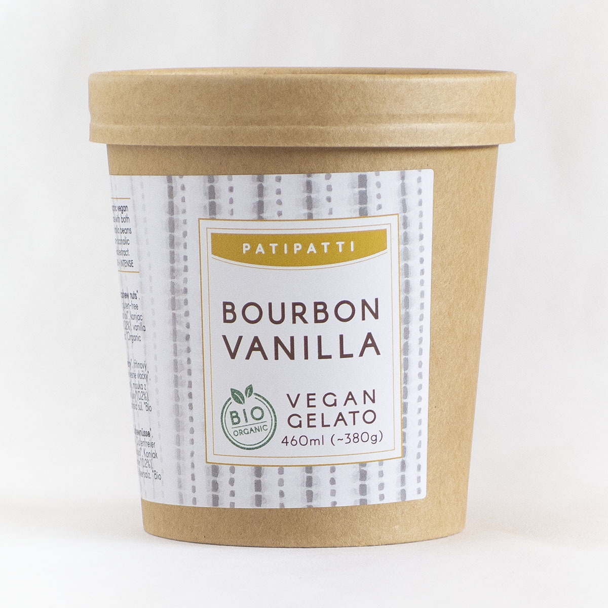 Patipatti Organic Vegan Bourbon Vanilla Gelato - Tub