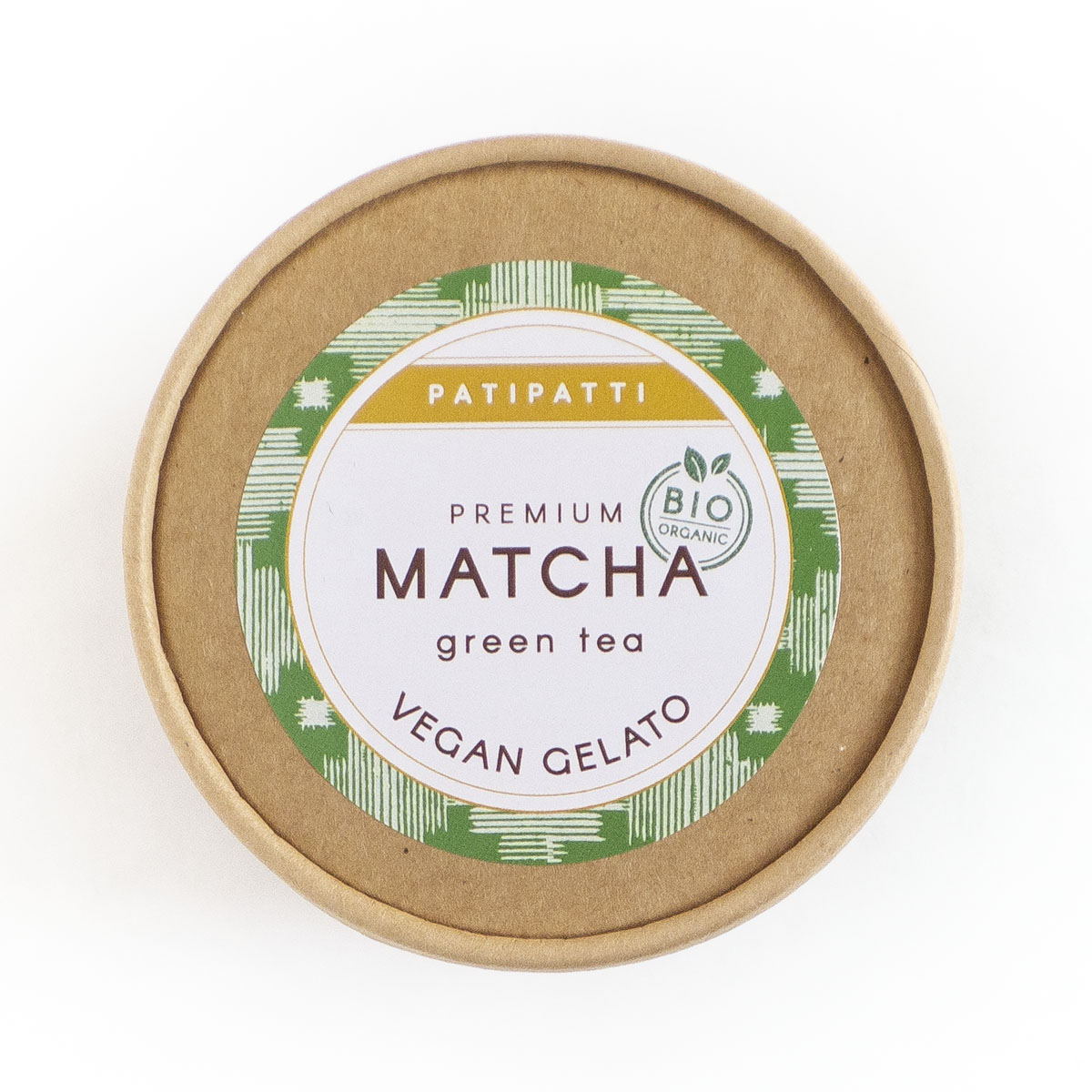 Patipatti Organic Vegan Matcha Gelato - Lid
