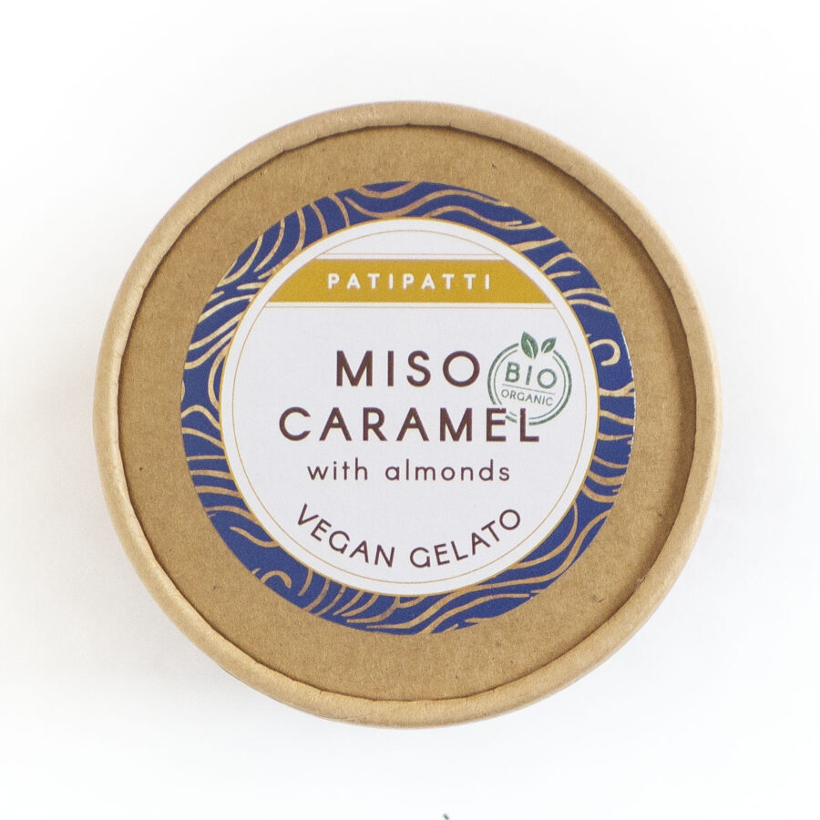 Patipatti Organic Vegan Miso Caramel Gelato - Lid