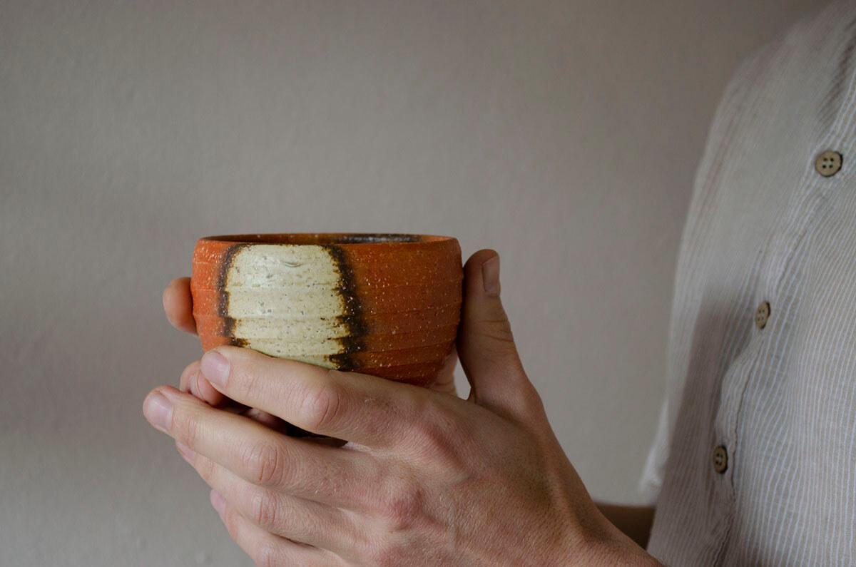 Tangerine Ippukuwan - Small Chawan Matcha Bowl - Patipatti