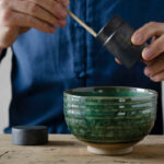 Pine green chawan - handmade matcha bowl from Japan - Patipatti