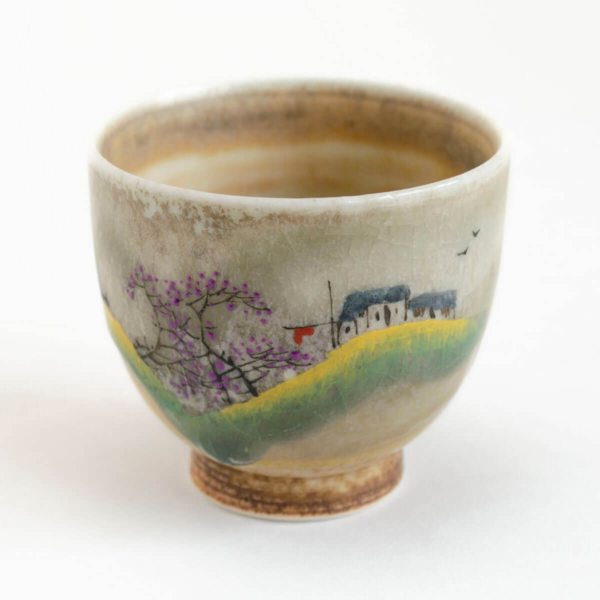 Patipatti Handmade Teacup - Handpainted Pastoral Scene - Idyll Village