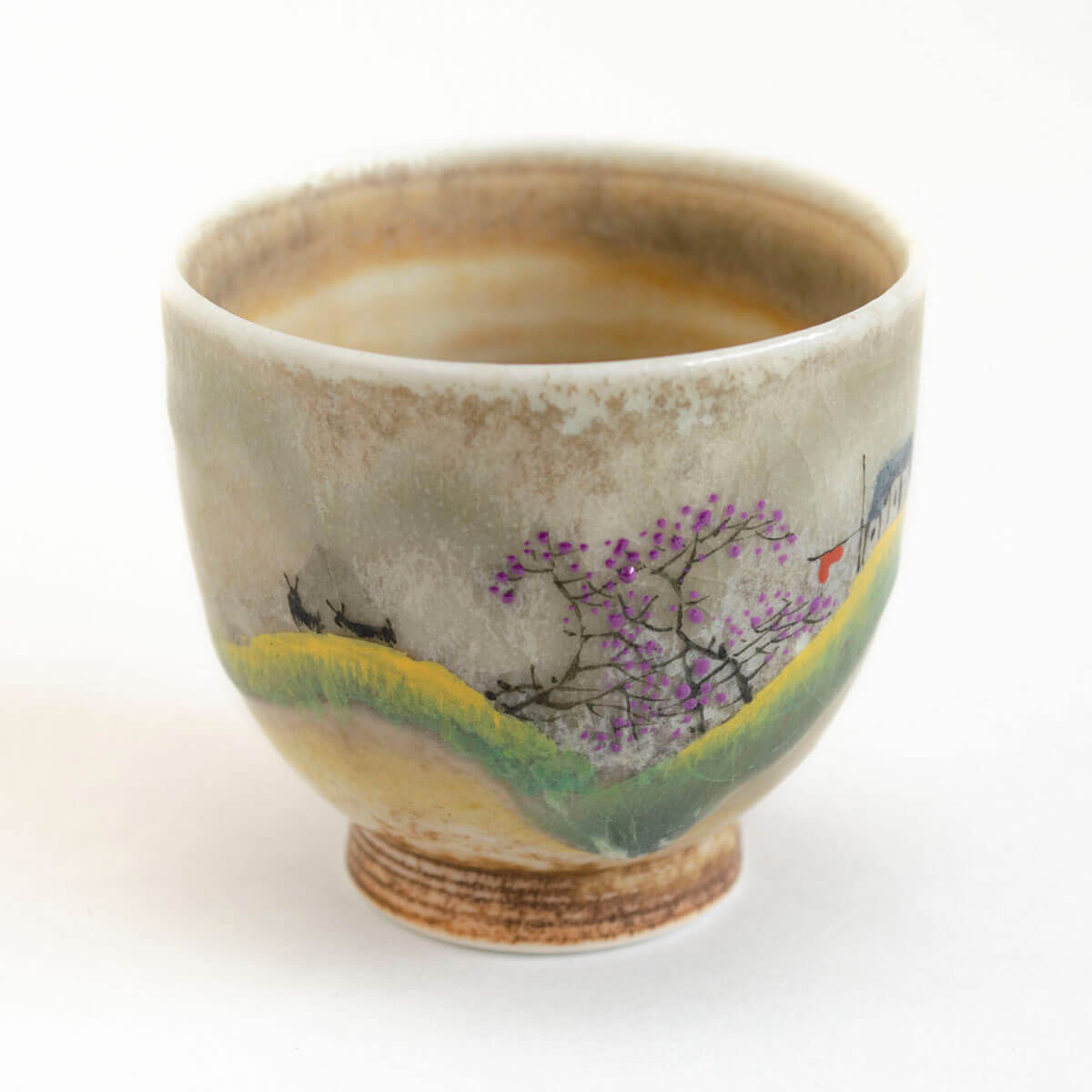 Patipatti Handmade Teacup - Handpainted Pastoral Scene - Idyll Village