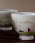 Patipatti Handmade Teacup - Handpainted River Scene - Riverway Series