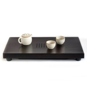 Patipatti Tea Tray - Black Bamboo with reservoir tray or draining tube