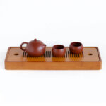 Patipatti Bamboo Tea Tray with Reservoir - Zen Lines Rectangle