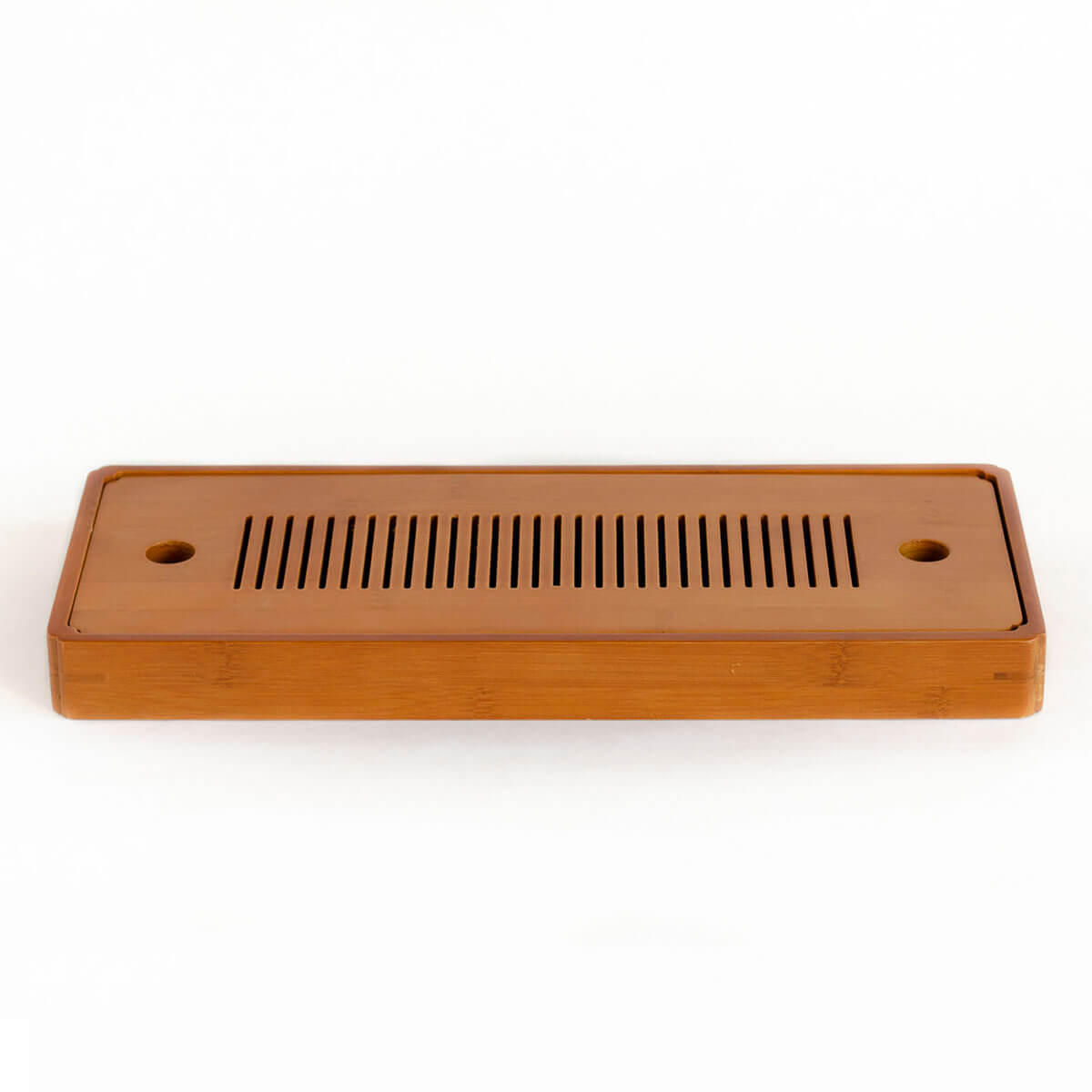 Patipatti Bamboo Tea Tray with Reservoir - Zen Lines Rectangle