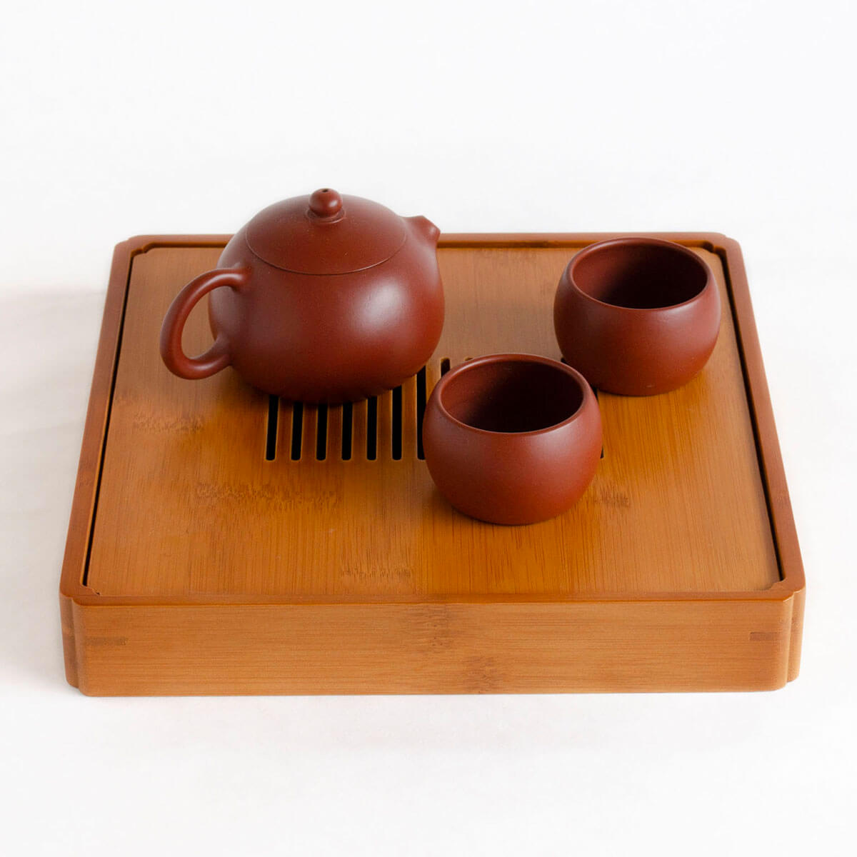 Patipatti Bamboo Tea Tray with Reservoir - Zen Lines Square