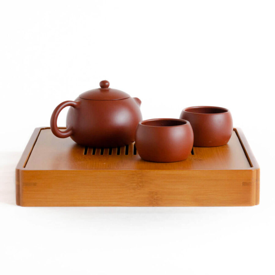 Patipatti Bamboo Tea Tray with Reservoir - Zen Lines Square