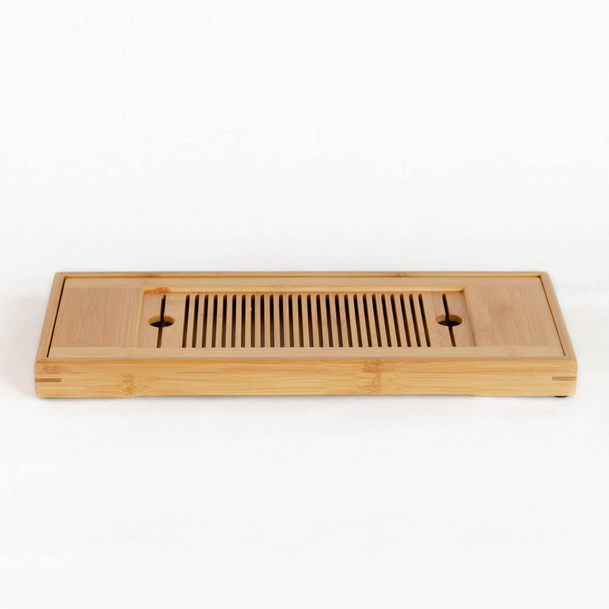 Patipatti Bamboo Tea Tray with Reservoir - Picket Rectangle