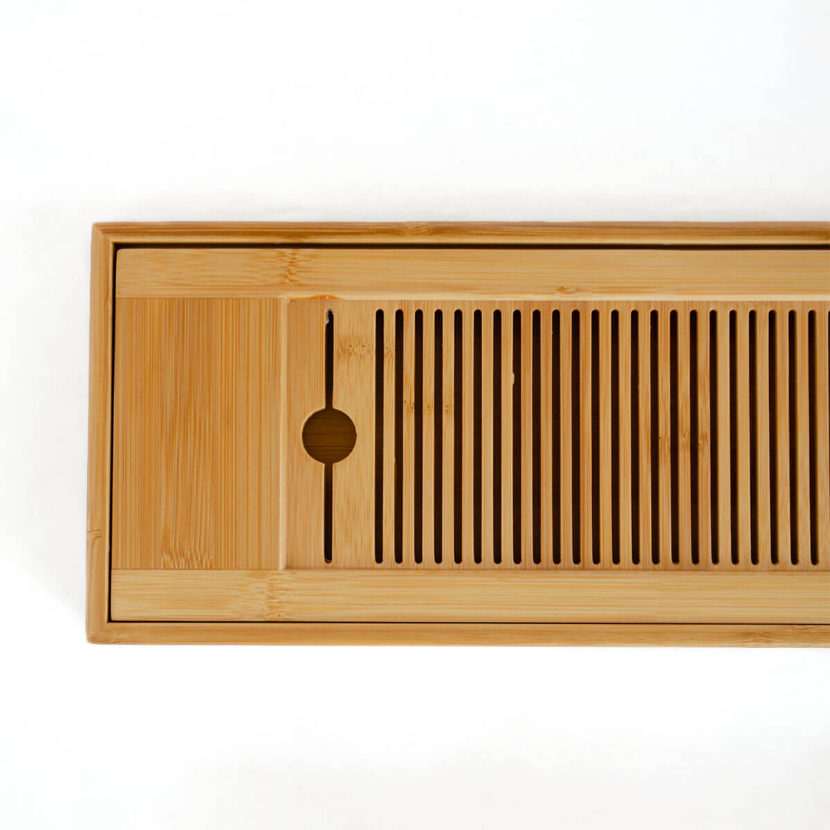 Patipatti Bamboo Tea Tray with Reservoir - Picket Rectangle