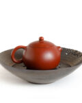 Patipatti Ceramic Tea Tray with Reservoir - Old Bronze