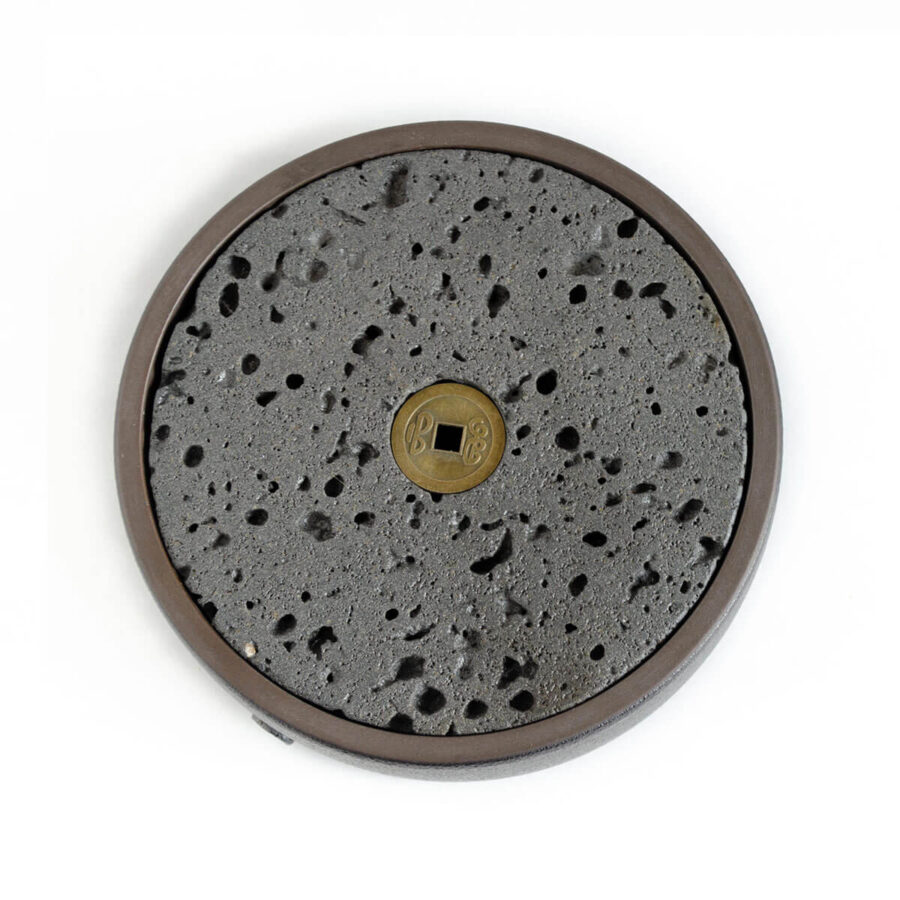 Patipatti Ceramic Tea Tray with Reservoir - Pumice Black
