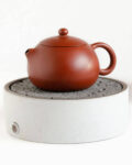 Patipatti Ceramic Tea Tray with Reservoir - Pumice White
