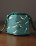Large Cotton Travel Pouch for teaware - Crane