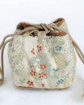 Brocade Travel Pouch for teaware - Golden Pomegranate